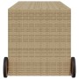 Contenitore da Giardino con Ruote Beige Misto 283L Polyrattan