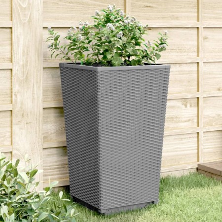 Fioriere da Giardino 2 pz Grigio Chiaro 32,5x32,5x57 cm in PP