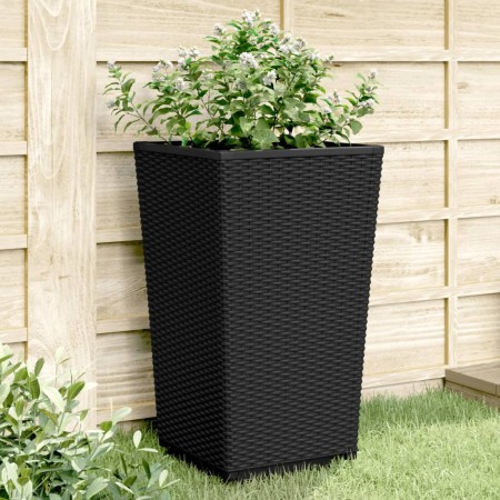 Fioriere da Giardino 4 pz Nere 32,5x32,5x57 cm in PP