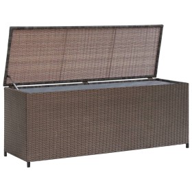 Baule da Giardino Marrone 120x50x60 cm in Polyrattan