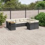 Set Divani da Giardino 10pz con Cuscini in Polyrattan Nero