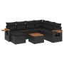 Set Divani da Giardino con Cuscini 8 pz Nero in Polyrattan