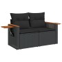 Set Divani da Giardino con Cuscini 8 pz Nero in Polyrattan