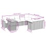 Set Divani da Giardino 10pz con Cuscini in Polyrattan Nero