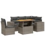 Set Divano da Giardino 6 pz con Cuscini Grigio in Polyrattan