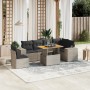 Set Divani da Giardino 7 pz con Cuscini Grigio in Polyrattan