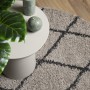 Tappeto Shaggy PAMPLONA a Pelo Lungo Beige e Antracite Ø 160 cm