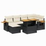 Set Divani da Giardino con Cuscini 8 pz Nero in Polyrattan