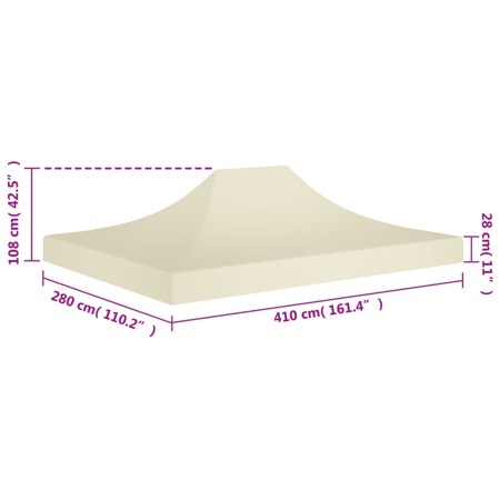 Tetto per Tendone per Feste 4x3 m Crema 270 g/m²