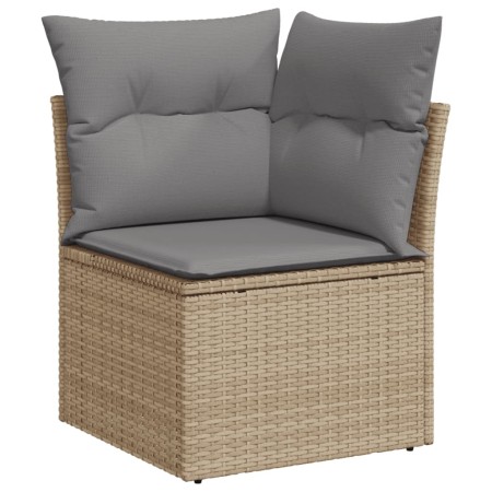 Set Divani da Giardino 12 pz con Cuscini Beige in Polyrattan