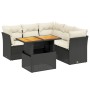 Set Divani da Giardino 5 pz con Cuscini in Polyrattan Nero