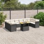 Set Divani da Giardino 11 pz con Cuscini in Polyrattan Nero