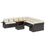 Set Divani da Giardino 11 pz con Cuscini in Polyrattan Nero