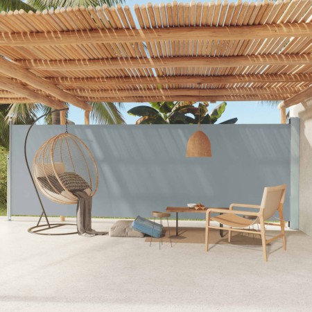 Tenda da Sole Laterale Retrattile per Patio 180x600 cm Grigia