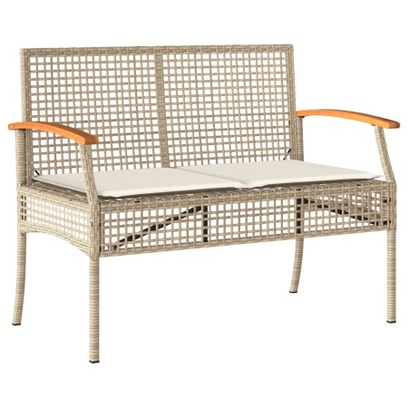 Set Divani da Giardino 4 pz con Cuscini in Polyrattan Beige