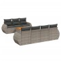 Set Divano da Giardino 8 pz con Cuscini Grigio in Polyrattan