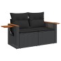 Set Divani da Giardino 11 pz con Cuscini in Polyrattan Nero