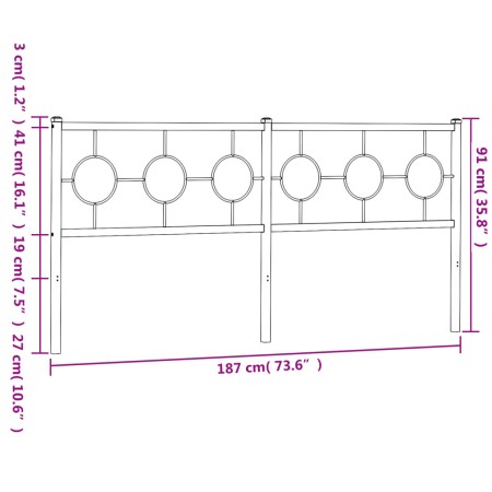 Testiera in Metallo Bianco 180 cm