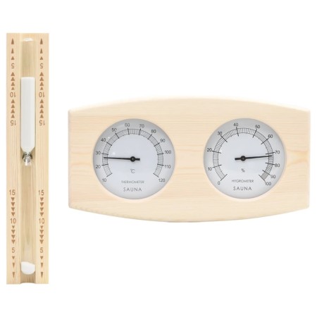 Set Timer Igrotermografo e Clessidra Sauna 2 in 1 Massello Pino