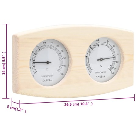 Set Timer Igrotermografo e Clessidra Sauna 2 in 1 Massello Pino