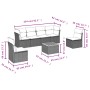 Set Divani da Giardino 7 pz con Cuscini Grigio in Polyrattan