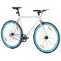 Bicicletta a Scatto Fisso Bianca e Blu 700c 51 cm