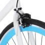 Bicicletta a Scatto Fisso Bianca e Blu 700c 59 cm