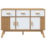 Credenza OLDEN Bianca e Marrone 114x43x73,5 cm Massello di Pino