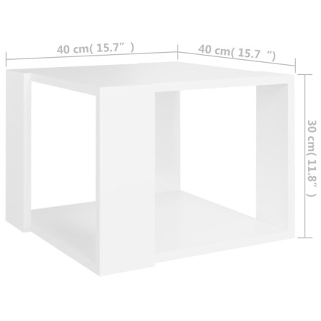 Tavolino da Salotto Bianco 40x40x30 cm in Legno Multistrato