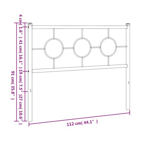 Testiera in Metallo Nero 107 cm