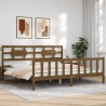 Giroletto con Testiera Miele 200x200 cm in Legno Massello