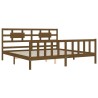 Giroletto con Testiera Miele 200x200 cm in Legno Massello