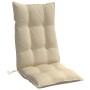 Cuscini per Sedia con Schienale Alto 4 pz Beige Tessuto Oxford