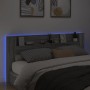 Testiera con Contenitore a LED Grigio Sonoma 220x16,5x103,5 cm