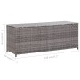 Baule da Giardino Grigio 120x50x60 cm in Polyrattan