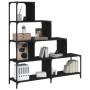 Libreria a 4 Gradini Nera 139x33,5x149 cm in Legno Multistrato