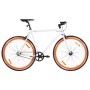 Bicicletta a Scatto Fisso Bianca e Arancione 700c 51 cm