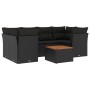 Set Divani da Giardino con Cuscini 7pz Nero Polyrattan