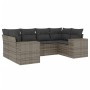 Set Divano da Giardino 6 pz con Cuscini Grigio in Polyrattan