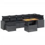 Set Divani da Giardino con Cuscini 8 pz Nero in Polyrattan