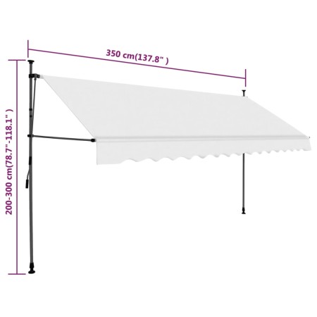 Tenda da Sole Retrattile Manuale con LED 350 cm Crema