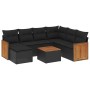 Set Divani da Giardino con Cuscini 8 pz Nero in Polyrattan