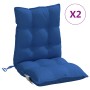 Cuscini Sedia con Schienale Basso 2 pz Blu Reale Tessuto Oxford