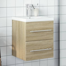 Mobile da Bagno con Lavabo Integrato Rovere Sonoma