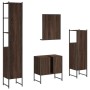 Set Mobili da Bagno 4 pz Rovere Marrone in Legno Multistrato