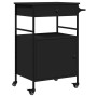 Carrello da Cucina Nero 56x43x89,5 cm in Legno Multistrato