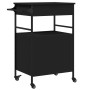 Carrello da Cucina Nero 56x43x89,5 cm in Legno Multistrato