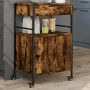 Carrello da Cucina Rovere Fumo 56x43x89,5 cm Legno Multistrato