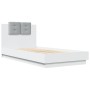 Giroletto con Testiera Bianco 90x190 cm in Legno Multistrato