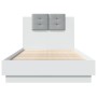 Giroletto con Testiera Bianco 90x190 cm in Legno Multistrato